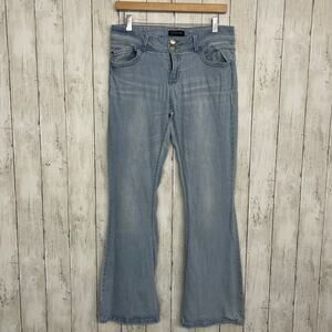 Generra Light Blue Mid Rise Worn In Soft Bootcut Flare Cotton Jeans 13 Juniors